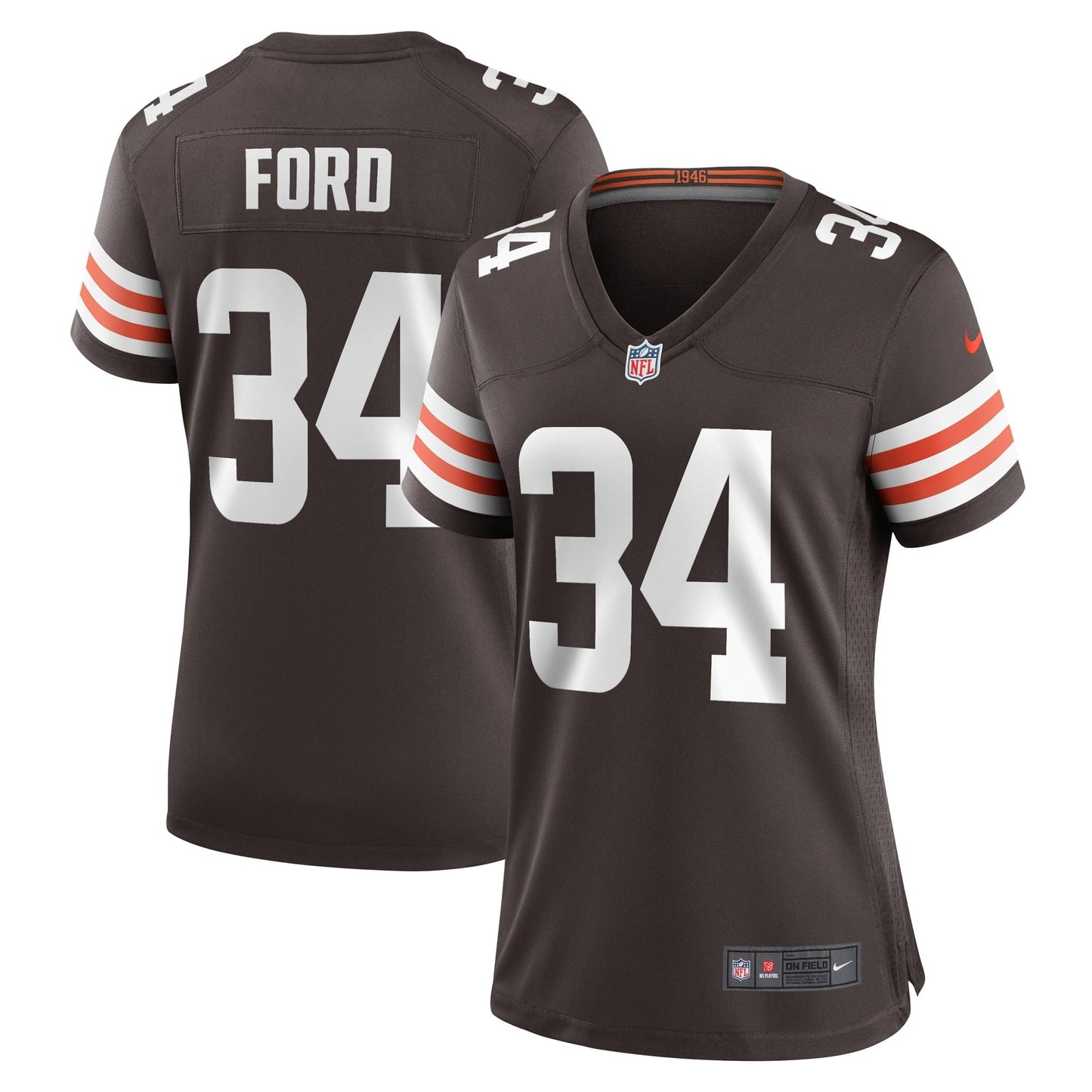 Women's Nike Jerome Ford Brown Cleveland Browns Game Player Jersey