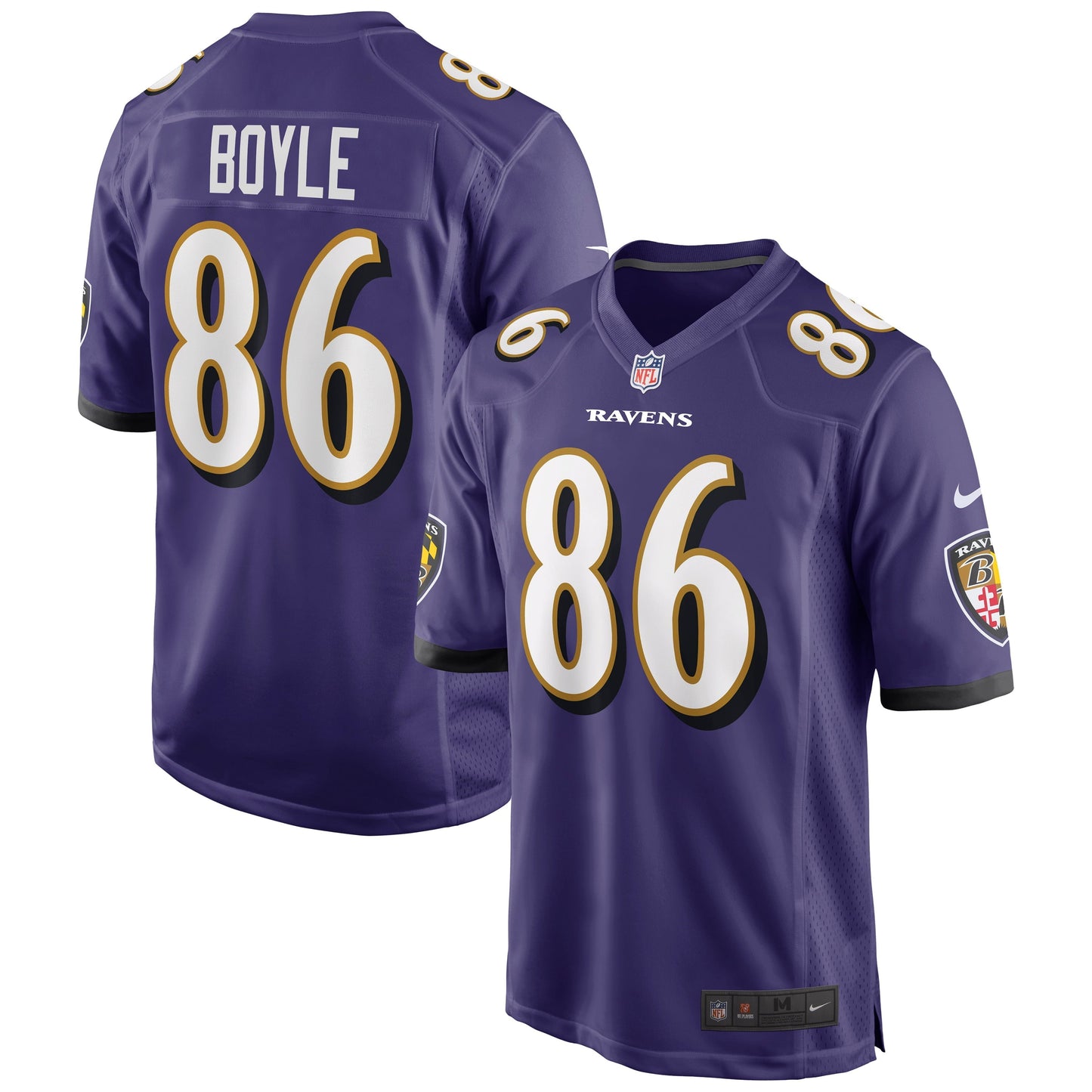 Men's Nike Nick Boyle Purple Baltimore Ravens Game Player Jersey