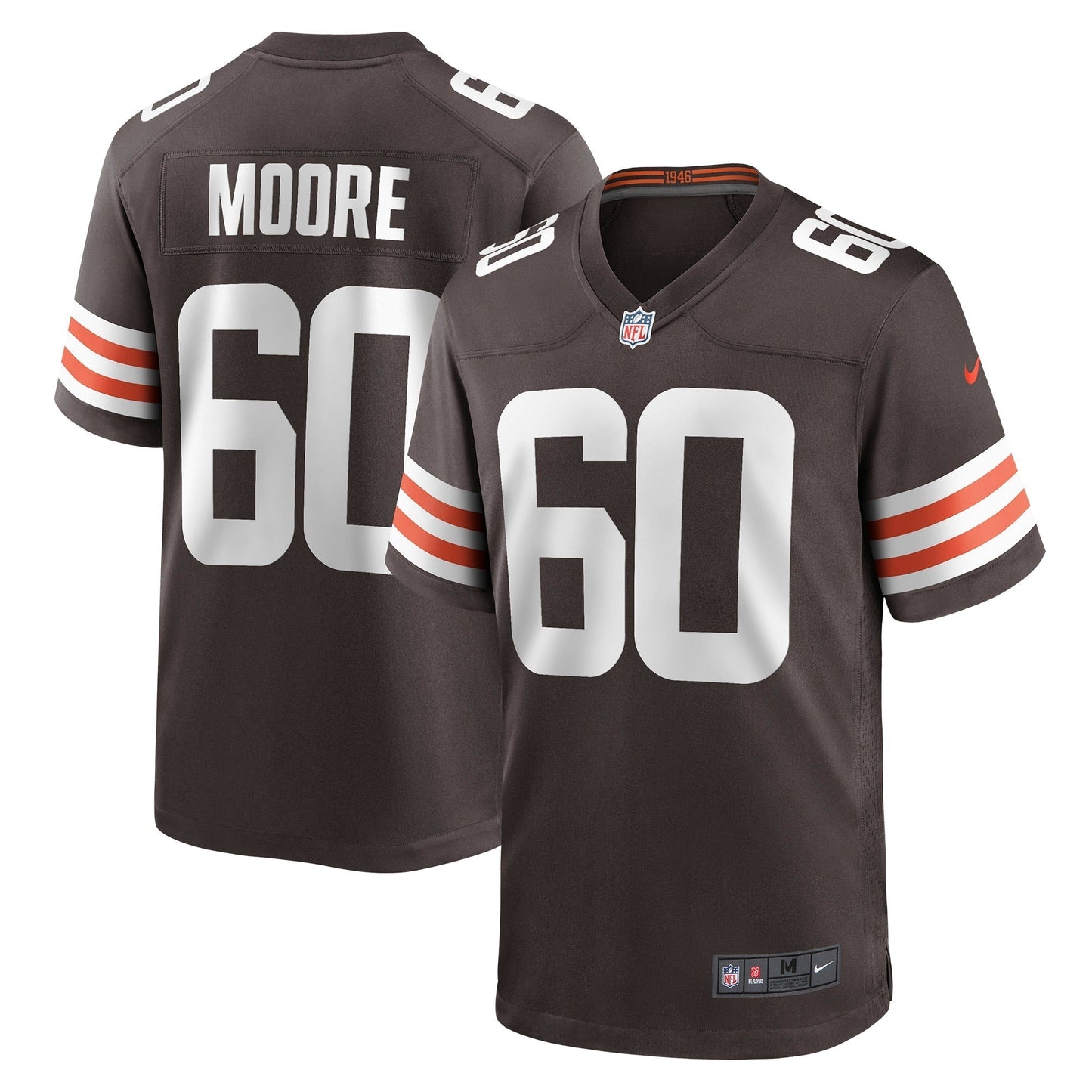 Men's Nike David Moore Brown Cleveland Browns Game Jersey